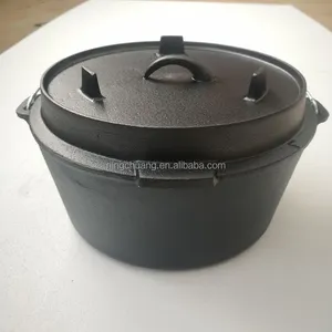 Big size cast iron pot bbq outdoor camping dutch oven with 3 legs