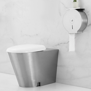 Inodoro Moderno de Acero Inoxidable 304 de Una Pieza, Montado en el Suelo, Resistente a Vandalismo, Alta Seguridad para Baños Públicos, Prisiones y Centros de Detención - Product Image 5