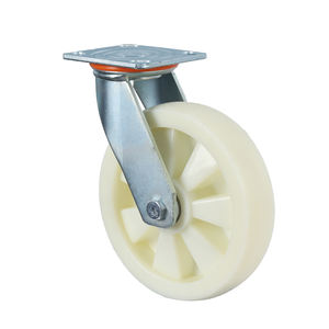 Verschleiß feste Wagen rolle 4 5 6 8 Zoll weiße industrielle drehbare Pa Nylon-Lenk rolle mit Bremse - Product Image 2