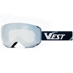 Spherical Magnetic Interchangeable Lenses Ski Goggles Double Layer Anti Fog OTG Snowboard Snow Goggles For Men Women