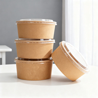 Bols à salade en papier biodégradable de qualité alimentaire, imprimés sur mesure, contenants d'emballage alimentaire écologiques