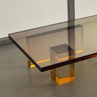 Table basse design moderne minimaliste pour salon, table basse en acrylique dégradé pour canapé