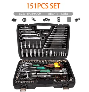Kit de herramientas de caja de aluminio, maletín, combinación de Hardware portátil, Mini conjunto de herramientas, novedad, 151 Uds.