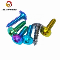 TITST M5x10-35MM Gr5/Tc4 vis autotaraudeuses en titane bouton tête Torx finition oxyde noir bleu brûlé pour moto voiture (métrique
