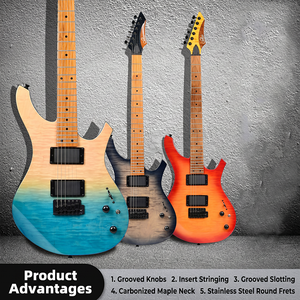 Guitare OEM personnalisée à 6 cordes avec micros HH, touche en érable, corps plein et chevalet fixe pour le rock - Product Image 1