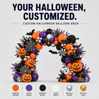 Kit d'arche de ballons d'Halloween personnalisable, guirlande de ballons DIY, toile de fond sur le thème effrayant, fournitures de décoration pour fête d'Halloween
