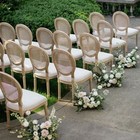 Chaises en bois Louis à dossier en rotin vintage, empilables, pour banquets, réceptions et restaurants d'hôtel, vente en gros
