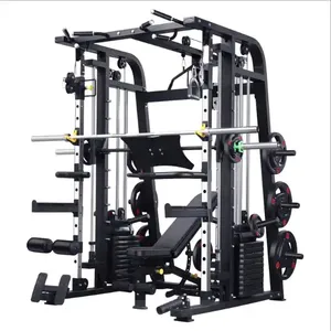 Vente en gros de machine multifonctionnelle d'exercice de gymnastique à domicile Cage de puissance d'exercice d'entraînement Smith Machine Power Rack