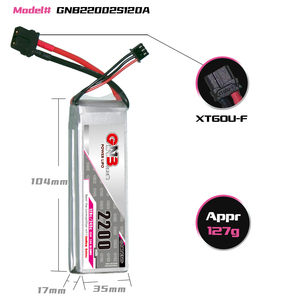 GAONENG GNB 2200MAH 2S 7.4V 120C XT60 LiPo <b>Battery</b> Lithium Polymer RC Air FPV UAV Air Wing - Product Image 4