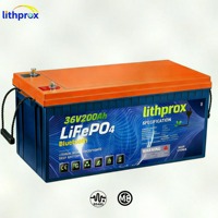 Batterie Lithium LiFePO4 36V 200AH à décharge profonde, Grade A, pour voiturette de golf, avec BMS intelligent RS485, borne M8, 6000+ cycles, CE RoHS IP67, OEM ODM