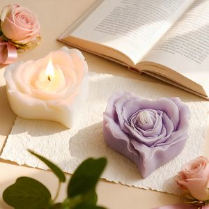 Bougies parfumées en forme de cœur avec fleur de rose Atmosphère Vente en gros Cadeau de la Saint-Valentin Bougies parfumées à la rose Parfum personnalisé - Product Image 2
