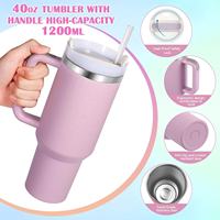 Gobelet de voyage isotherme en acier inoxydable 304 de qualité alimentaire, 40 oz, avec poignée ergonomique, base anti-rayures, isolation sous vide et couvercle verrouillable – Promotionnel