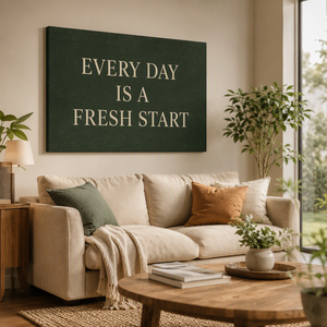 Quadro su Tela Personalizzato 'Ogni Giorno È un Nuovo Inizio' con Citazione Motivazionale, Dipinto su Tela per Soggiorno e <span class=keywords><strong>Camera</strong></span> <span class=keywords><strong>da</strong></span> <span class=keywords><strong>Letto</strong></span> - Product Image 1