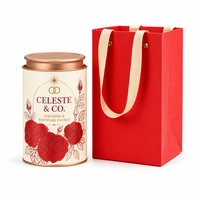 Boîte en métal ronde personnalisée en fer blanc avec couvercle à vis pour cadeaux de mariage, fêtes prénupticales, anniversaires, emballage de cadeaux
