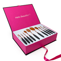 Caja de Embalaje de PVC Transparente con Logotipo Personalizado para Herramientas de Maquillaje Cosmético, Cajas de Embalaje de Plástico para Cepillos de Pelo al por Mayor
