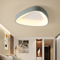 Plafonnier LED rond carré moderne nordique en acrylique à trois couleurs avec télécommande pour chambre à coucher salon gris