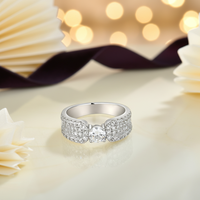 Bague en Moissanite QX Fine Jewelry Wholesale S925 2 carats taille brillant couleur D VVS1 pour femme, cadeau de mariage et de fiançailles