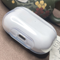 Tas penutup pengisi Earphone transparan Tpu lembut casing pelindung nirkabel berdiri penutup Earphone untuk Apple AirPods kotak pengisi daya