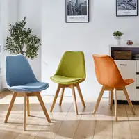 핫 세일 현대 럭셔리 북유럽 홈 주방 레스토랑 카페 나무 의자 튤립 식당 의자 패브릭 나무 다리