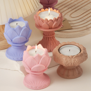 Tealight tempat lilin Resin cetakan Lotus teh cahaya lilin cetakan silikon untuk Resin bunga Votive cetakan silikon - Product Image 3