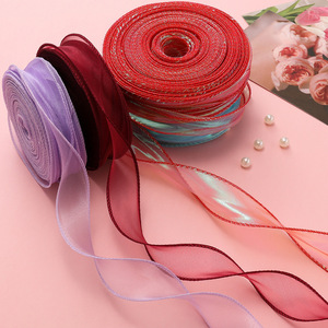 Fishtail Yarn <b>Ribbon</b> 4Cm Wide Colorful Organza <b>Ribbon</b> For DIY Crafts And Bow Making 1 Meter Pack - Product Image 1