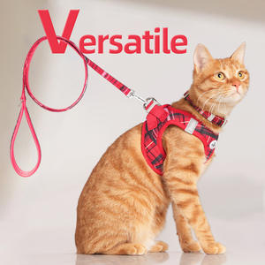 <span class=keywords><strong>Harness</strong></span> Dada Hewan Peliharaan Motif Kotak-Kotak Klasik Bahan Nilon Set Tiga Bagian Model Rompi Pereda Stres Tali & <span class=keywords><strong>Harness</strong></span> Kucing & Anjing - Product Image 4