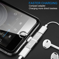Adaptateur portable 3,5 mm Boîte adaptateur AUX Adaptateur casque Jack Casque écouteurs 2 en 1 Adaptateur audio pour iPhone