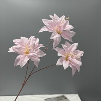 KEWEI 1895 Bunga Lily Buatan 3 Kepala Ukuran Kecil, Dekorasi Pernikahan, Perlengkapan Fotografi, Rangkaian Bunga