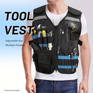 <span class=keywords><strong>Chaleco</strong></span> de Herramientas Ajustable con Múltiples Bolsillos <span class=keywords><strong>para</strong></span> Electricistas y Carpinteros, Transpirable, Impermeable, con Tiras Reflectantes y Logotipo de Goma - Product Image 2