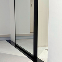 Porte coulissante miroir sans rail invisible, miroir pleine longueur pour chambre, placard, villa