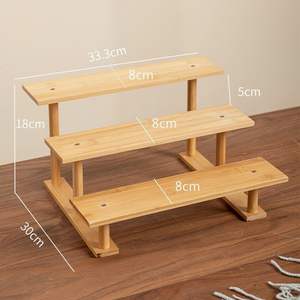 Organizador de Maquillaje de Madera Maciza Moderno y Sencillo de 3 Niveles, Estante de Almacenamiento de Escritorio, Mueble Exhibidor Tipo Escalera, Almacenamiento de Cosméticos de Madera - Product Image 4
