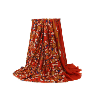Luxury Silk Feel Satin Scarf for Women 180x90cm Lightweight 100 GSM Double Sided Floral <b>Shawl</b> Elegant Soft <b>Wrap</b> - Product Image 1