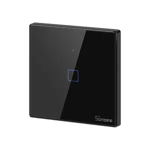 Fábrica de Sonoff T3 estándar de la UE Smart WIFI 1 interruptor de luz con vidrio templado Placa de RF/iOS Android APP control