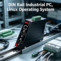 PC Integrado para Montaje en Riel DIN, Computadora Industrial, 4 Gigabit, RS485, CAN, GPIO, Sin Ventilador, 12-48V DC