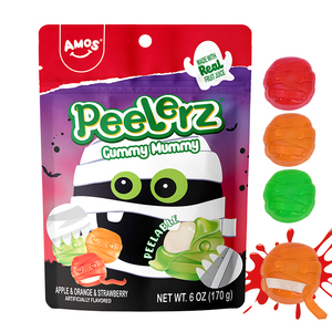 Amos peelerz Gummy Halloween Kẹo Jelly hương vị trái cây xác ướp peelable Gummy kẹo - Product Image 1