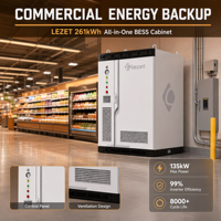 Système de stockage d'énergie liquide silencieux à faible bruit pour intérieur, 261 kWh, 135 kW, fonctionnement silencieux pour immeuble de bureaux, centre commercial