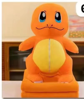 Bantal Boneka Hewan dengan Selimut  Anak Anjing Hiu Sloth Charmander Monyet Pisang Selimut Flanel Lipat Hadiah Tidur Siang Anak