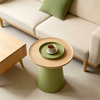 Table basse en pierre nordique, salon, petit appartement, table simple, table d'appoint de canapé, minimaliste, balcon, tendance