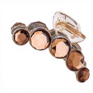 Pince à cheveux en résine plastique transparente scintillante de 7 cm, pince à cheveux moyenne, strass, accessoires quotidiens pour femmes, été - Product Image 6