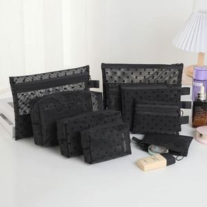 กระเป๋าเครื่องสำอางแบบซิปใสลายหัวใจน่ารัก ทนทาน ทำจากไนลอน มีหลายขนาด รับทำโลโก้ตามสั่ง MOQ ต่ำ - Product Image 3