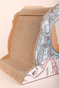 Icle Custom Kattenbakvulling Gegolfd Papier Scratcher Moderne Luxe 'Roze Prinsessenhuis' Met Flap Paddestoel Huis Kattenbomen - Product Image 5