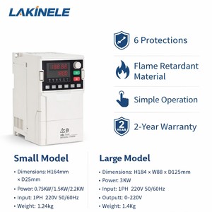 Convertisseur de moteur AC 0,75 kW 3 CV 1 CV 6 CV Monophasé vers Triphasé Variateur de fréquence (VFD) pour pompage <span class=keywords><strong>d</strong></span>'eau VSD - Product Image 1