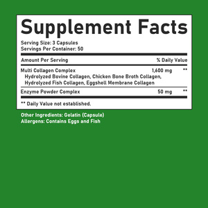 Cápsulas de Colágeno Natural Multi-Complex 1600mg, Colágeno Hidrolizado para la Salud de la Piel, Cabello, Uñas y Articulaciones, Favorece la Salud Digestiva - Product Image 6
