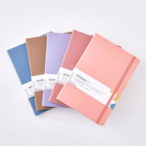 Custom Lined A5 <b>Journal</b> Notebook Pu Leather Hardcover Thread Sewing Bound Agenda Planner with Elastic Strap Pen Holder - Product Image 1