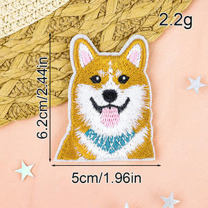 Nouvel arrivage Patchs brodés au design animal Vente en <span class=keywords><strong>gros</strong></span> Mignon Husky sibérien Shiba Inu Applique Patch de broderie personnalisé Chien - Product Image 6