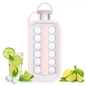 Venta caliente portátil nueva moda Pop Ice Ball Maker molde redondo bandeja de cubitos de hielo con tapa y contenedor