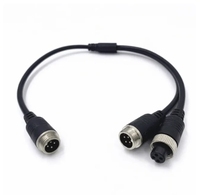 M 12 4-Pin Kabeladapter für CCTV-Kamera-Anschluss 4 Typen Aviation-Stecker zu Aviation-Stecker Männlich/Weiblich Verlängerung Y-Splitter
