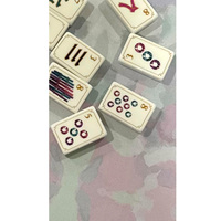 Jeu de Mahjong américain en acrylique nacré brillant, motif serpent paon, luxe, cadeau pour femme