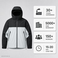 Veste Softshell à Capuche pour Homme, Col Montant, Blocs de Couleurs, Fermeture Éclair Bidirectionnelle, Poches Zippées, Ourlet à Cordon de Serrage, Poignets Ajustables, Extérieur, Personnalisation Usine