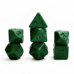 ชุดลูกเต๋าเรซิ่นสีเขียวด้าน สำหรับเกม RPG ลูกเต๋าโพลีเฮดรอนแบบดิจิทัลใหม่ ชุด 7 ชิ้น - Product Image 3